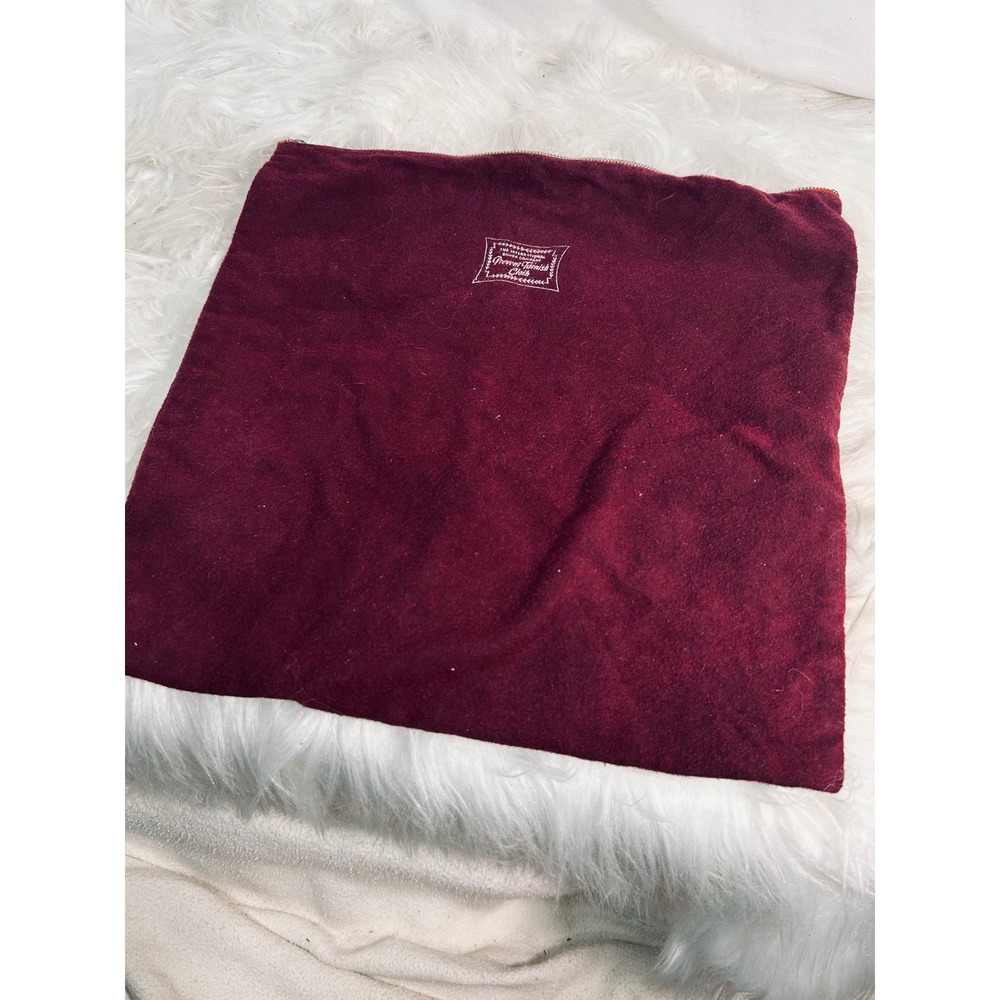 International Silver Company Prevent Tarnish Cloth Zippered Bag Maroon Burgundy